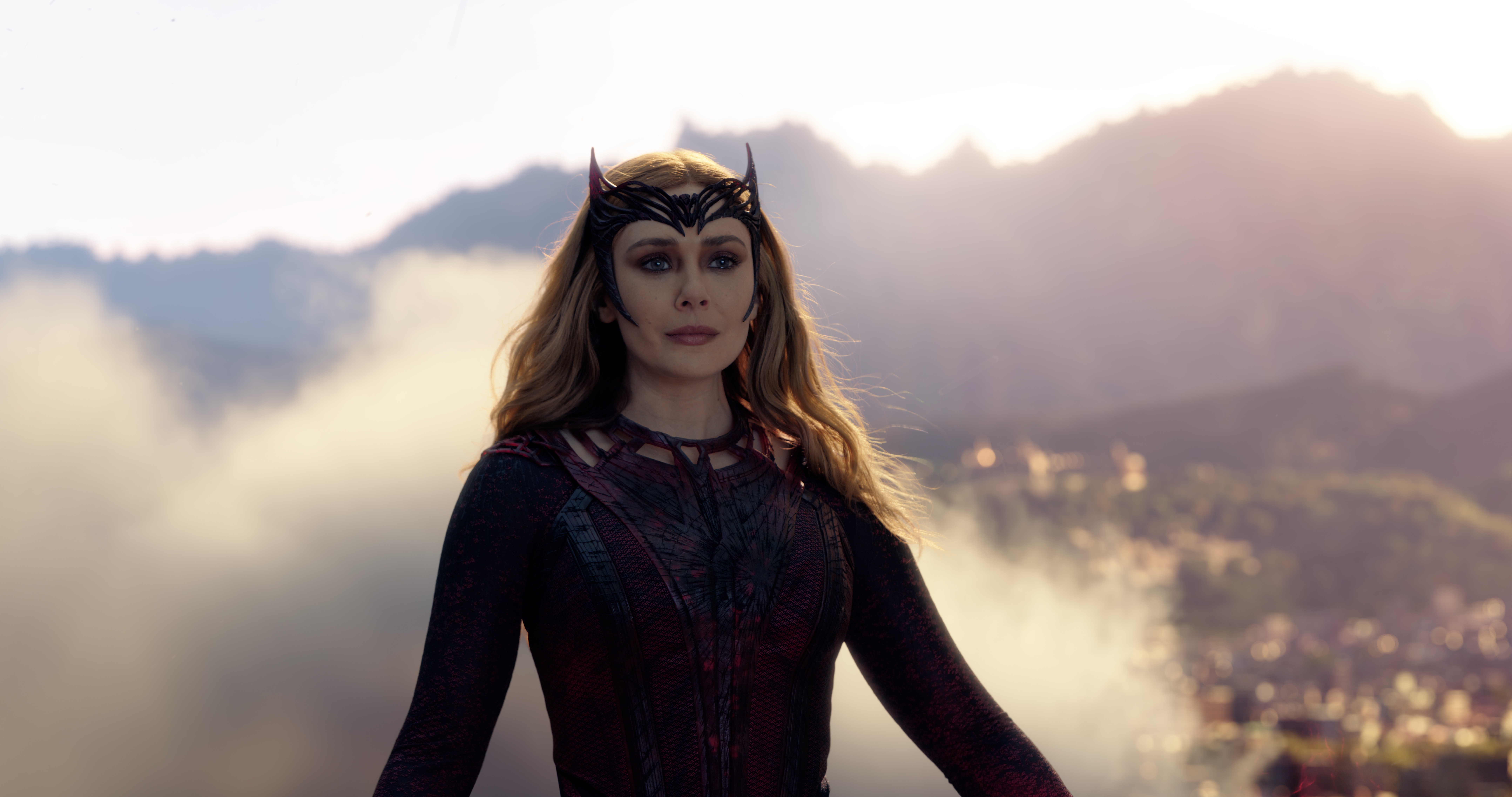 Scarlet Witch stares accusingly at someone off screen.